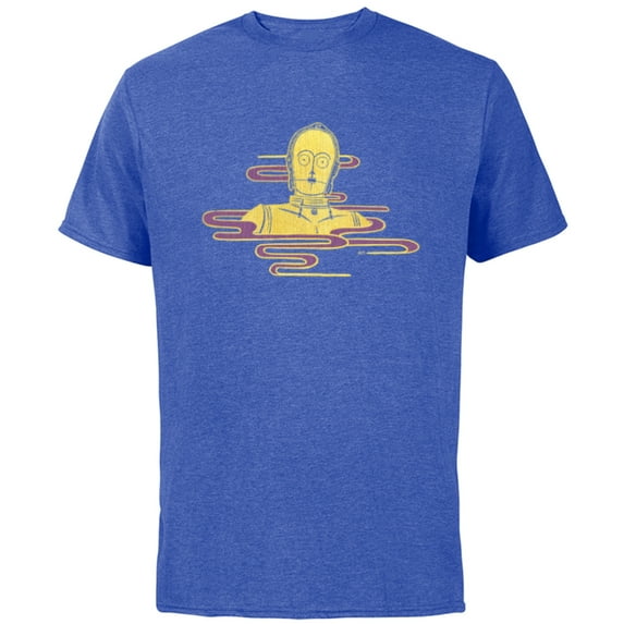 Star Wars C-3PO Golden Droid Portrait - Short Sleeve Cotton T-Shirt for Adults - Customized-Royal Heather