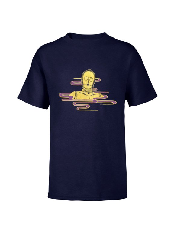 C-3PO Golden Droid Portrait - Short Sleeve T-Shirt for Kids - Customized-Navy