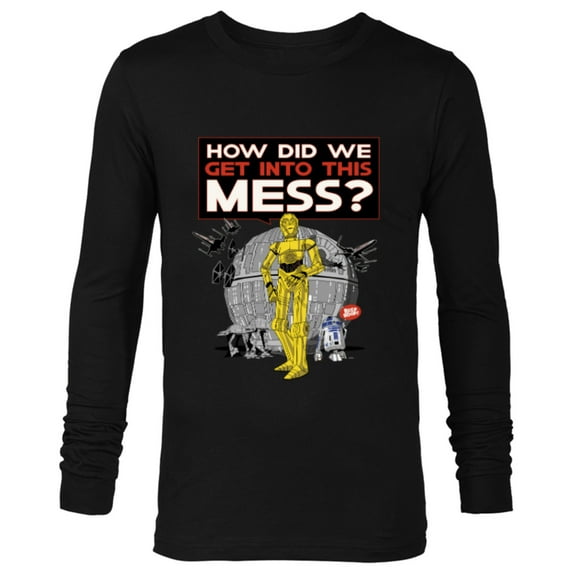 Star Wars C-3PO How Did We Get Into This Mess Valentine’s - Long Sleeve T-Shirt for Men - Customized-Black