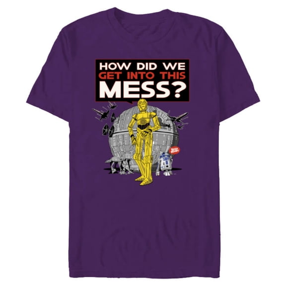 Star Wars C-3PO How Did We Get Into This Mess Valentine’s - Short Sleeve Blended T-Shirt for Adults - Customized-Purple