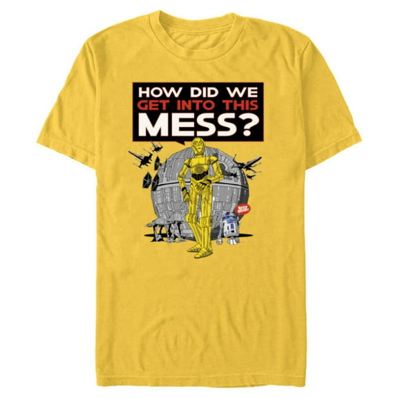 Star Wars C-3PO How Did We Get Into This Mess Valentine’s - Short Sleeve Blended T-Shirt for Adults - Customized-Yellow