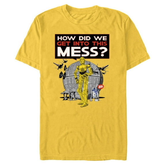 Star Wars C-3PO How Did We Get Into This Mess Valentine’s - Short Sleeve Blended T-Shirt for Adults - Customized-Yellow