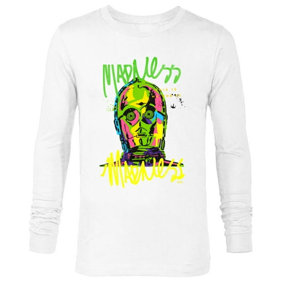 Star Wars C-3PO Neon Gradient - Long Sleeve T-Shirt for Men - Customized-White