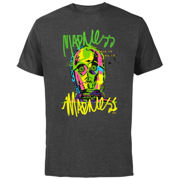 Star Wars C-3PO Neon Gradient - Short Sleeve Cotton T-Shirt for Adults - Customized-Charcoal