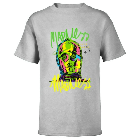 Star Wars C-3PO Neon Gradient - Short Sleeve T-Shirt for Kids - Customized-Athletic Heather