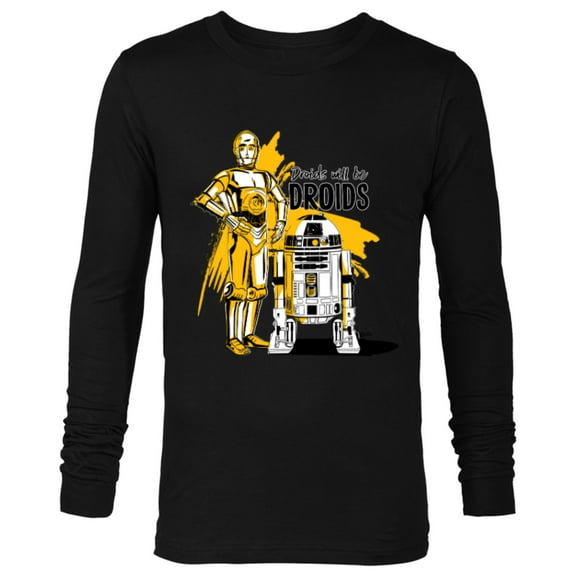 Star Wars C-3PO & R2-D2 Droids Will Be Droids - Long Sleeve T-Shirt for Men - Customized-Black