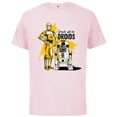 thumbnail image 1 of Star Wars C-3PO & R2-D2 Droids Will Be Droids - Short Sleeve Cotton T-Shirt for Adults - Customized-Soft Pink, 1 of 5