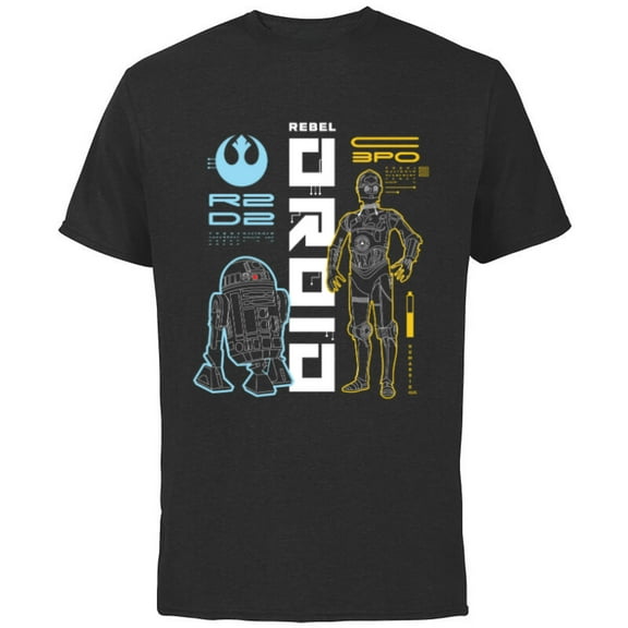 Star Wars C-3PO & R2D2 Best Friend Droids - Short Sleeve Cotton T-Shirt for Adults - Customized-Black