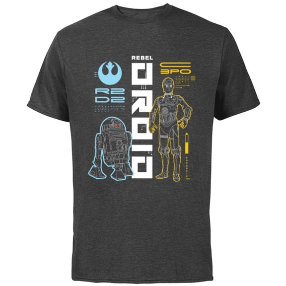 Star Wars C-3PO & R2D2 Best Friend Droids - Short Sleeve Cotton T-Shirt for Adults - Customized-Charcoal