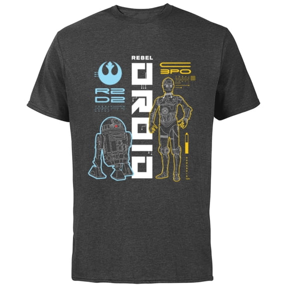 Star Wars C-3PO & R2D2 Best Friend Droids - Short Sleeve Cotton T-Shirt for Adults - Customized-Charcoal