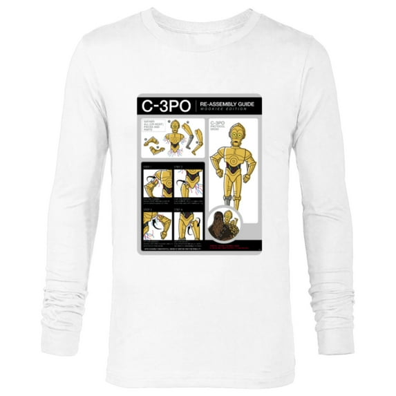 Star Wars C-3PO Re-Assembly Guide Wookiee Edition Funny - Long Sleeve T-Shirt for Men - Customized-White