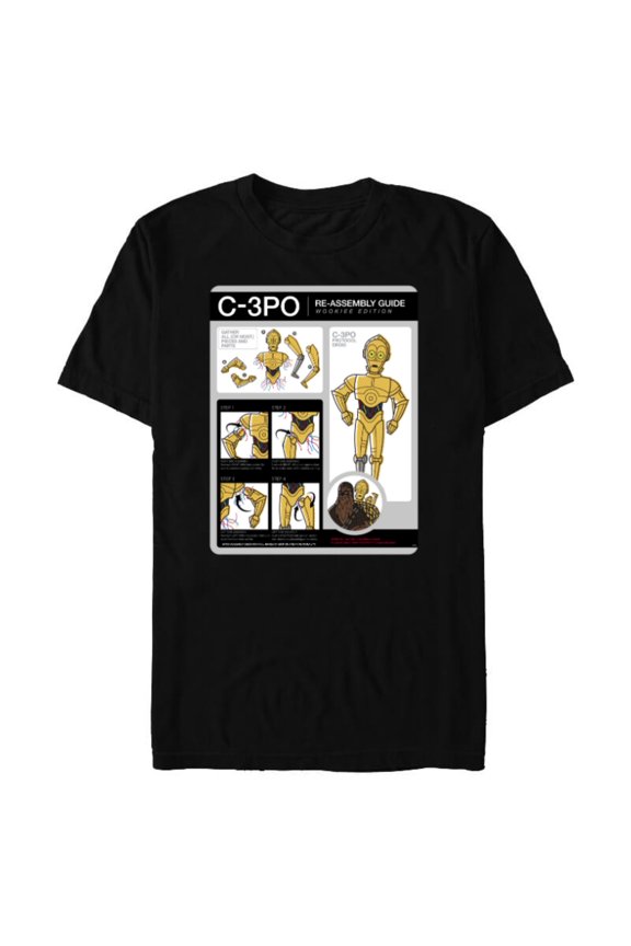 C-3PO Re-Assembly Guide Wookiee Edition Funny - Short Sleeve Blended T-Shirt for Adults - Customized-Black