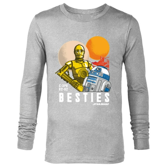 Star Wars C-3PO and R2-D2 Tatooine Droid Besties - Long Sleeve T-Shirt for Men - Customized-Athletic Heather