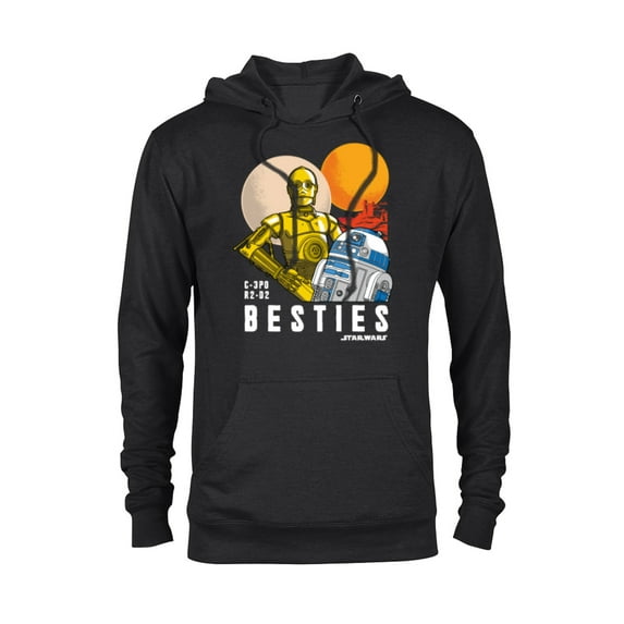 Star Wars C-3PO and R2-D2 Tatooine Droid Besties - Pullover Hoodie for Adults - Customized-Black