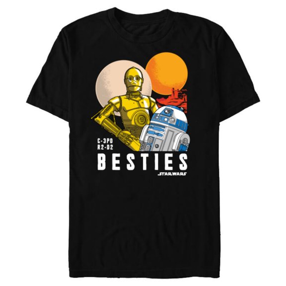 Star Wars C-3PO and R2-D2 Tatooine Droid Besties - Short Sleeve Blended T-Shirt for Adults - Customized-Black