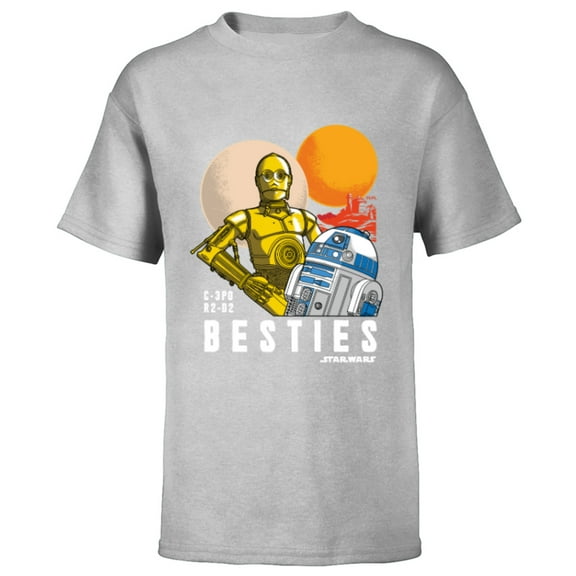 Star Wars C-3PO and R2-D2 Tatooine Droid Besties - Short Sleeve T-Shirt for Kids - Customized-Athletic Heather