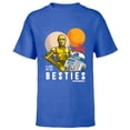 thumbnail image 1 of Star Wars C-3PO and R2-D2 Tatooine Droid Besties - Short Sleeve T-Shirt for Kids - Customized-Royal, 1 of 5