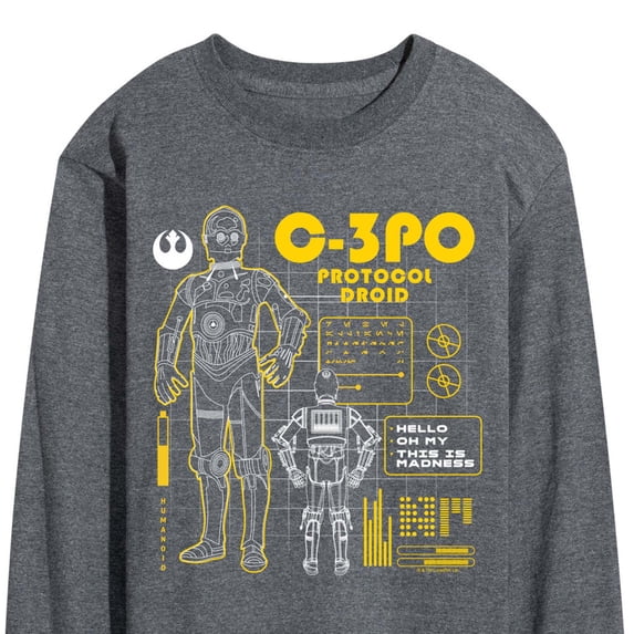 Star Wars - C3PO Schematic - Men's Long Sleeve Graphic T-Shirt