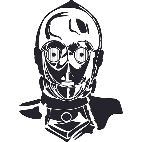 Star Wars C3po Robot Cartoon Character Wall Art Vinyl Sticker Design Decal Girls Boys Kids Bedroom Nursery Kindergarten Fun Home Children Room Decor Sticker Wall Art Vinyl Decor Size (10x8 inch)