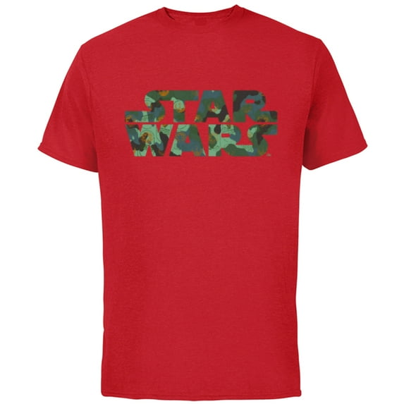 Star Wars Camo Logo - Short Sleeve Cotton T-Shirt for Adults - Customized-Red