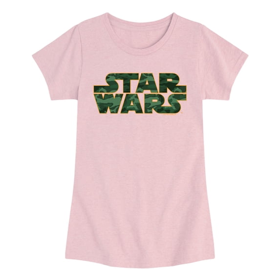 Star Wars - Camo Logo - Youth Girls Fitted Short Sleeve T-Shirt
