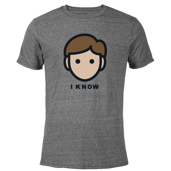 Star Wars Cartoon Han Solo I Know - Short Sleeve Blended T-Shirt for Adults - Customized-Dark Heather