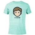 thumbnail image 1 of Star Wars Cartoon Han Solo I Know - Short Sleeve Blended T-Shirt for Adults - Customized-Ocean Blue, 1 of 5