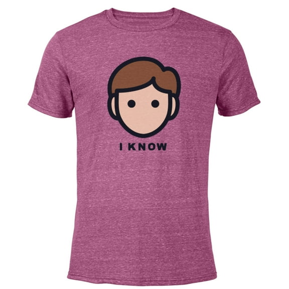 Star Wars Cartoon Han Solo I Know - Short Sleeve Blended T-Shirt for Adults - Customized-Purple