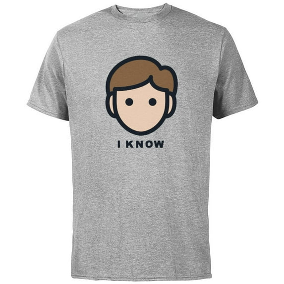 Star Wars Cartoon Han Solo I Know - Short Sleeve Cotton T-Shirt for Adults - Customized-Athletic Heather