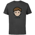 thumbnail image 1 of Star Wars Cartoon Han Solo I Know - Short Sleeve Cotton T-Shirt for Adults - Customized-Charcoal, 1 of 5