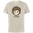 thumbnail image 1 of Star Wars Cartoon Han Solo I Know - Short Sleeve Cotton T-Shirt for Adults - Customized-Natural, 1 of 5