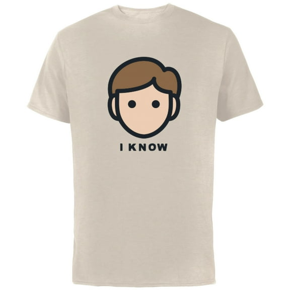 Star Wars Cartoon Han Solo I Know - Short Sleeve Cotton T-Shirt for Adults - Customized-Natural