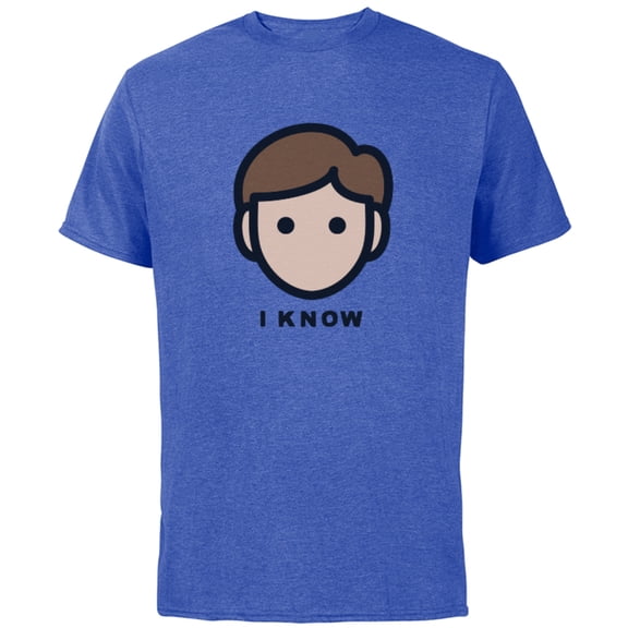 Star Wars Cartoon Han Solo I Know - Short Sleeve Cotton T-Shirt for Adults - Customized-Royal Heather
