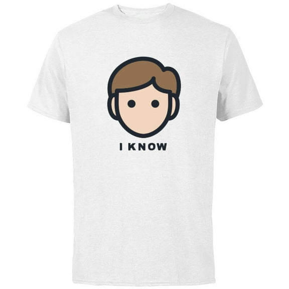 Star Wars Cartoon Han Solo I Know - Short Sleeve Cotton T-Shirt for Adults - Customized-White