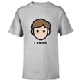 thumbnail image 1 of Star Wars Cartoon Han Solo I Know - Short Sleeve T-Shirt for Kids - Customized-Athletic Heather, 1 of 5