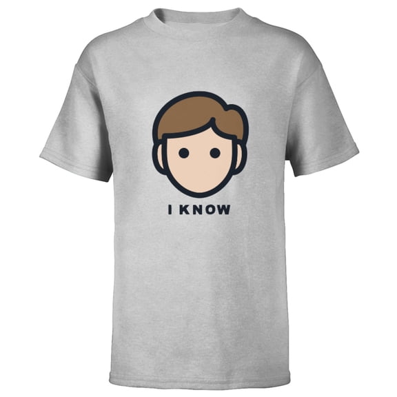 Star Wars Cartoon Han Solo I Know - Short Sleeve T-Shirt for Kids - Customized-Athletic Heather