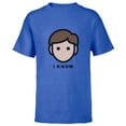 thumbnail image 1 of Star Wars Cartoon Han Solo I Know - Short Sleeve T-Shirt for Kids - Customized-Royal, 1 of 5