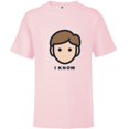 thumbnail image 1 of Star Wars Cartoon Han Solo I Know - Short Sleeve T-Shirt for Kids - Customized-Soft Pink, 1 of 5