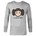 thumbnail image 1 of Star Wars Cartoon Princess Leia I Love You - Long Sleeve T-Shirt for Men - Customized-Athletic Heather, 1 of 5