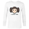 thumbnail image 1 of Star Wars Cartoon Princess Leia I Love You - Long Sleeve T-Shirt for Men - Customized-White, 1 of 5