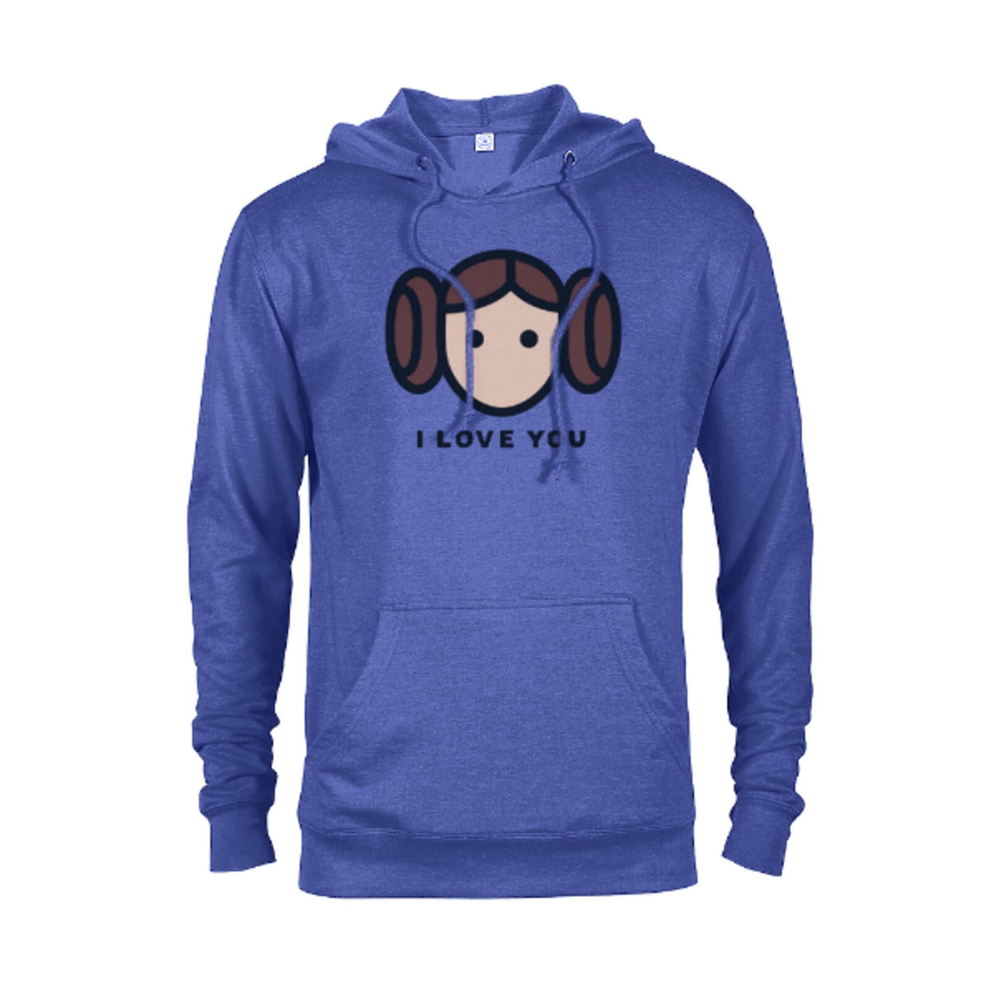 Star Wars Cartoon Princess Leia I Love You Pullover Hoodie for Adults Customized Royal Heather Walmart