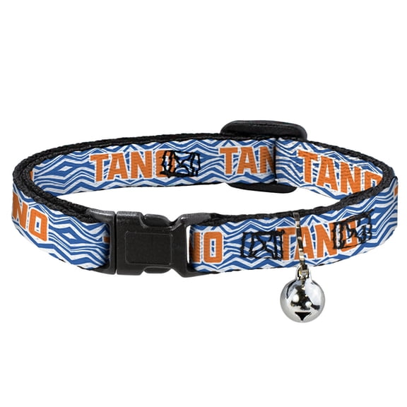 Star Wars Cat Collar, Breakaway Collar with Bell, Star Wars The Clone Wars Ahsoka Tano Text White Blue Orange, 8.5 to 12 Inches 0.5 Inch Wide