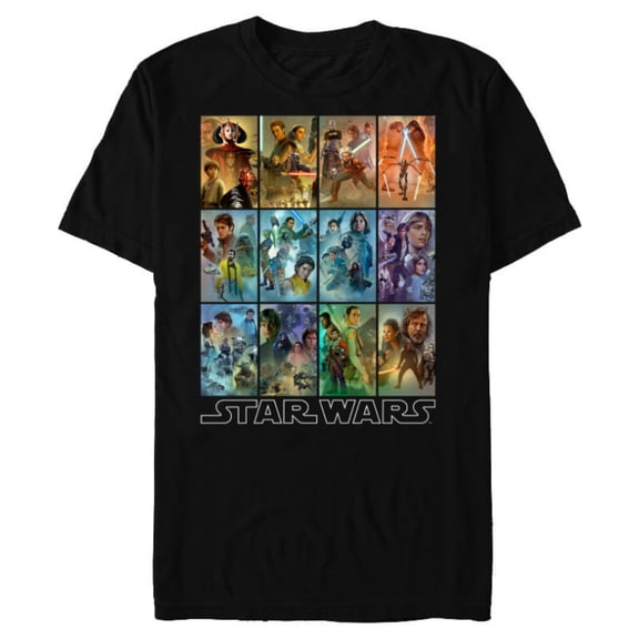 Star Wars Celebration Mural Art Panels - Short Sleeve Blended T-Shirt for Adults- Customized-Black