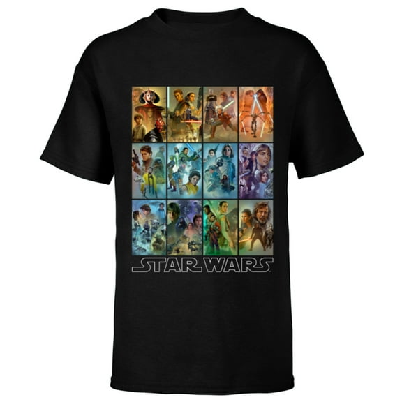 Star Wars Celebration Mural Art Panels - Short Sleeve T-Shirt for Kids- Customized-Black