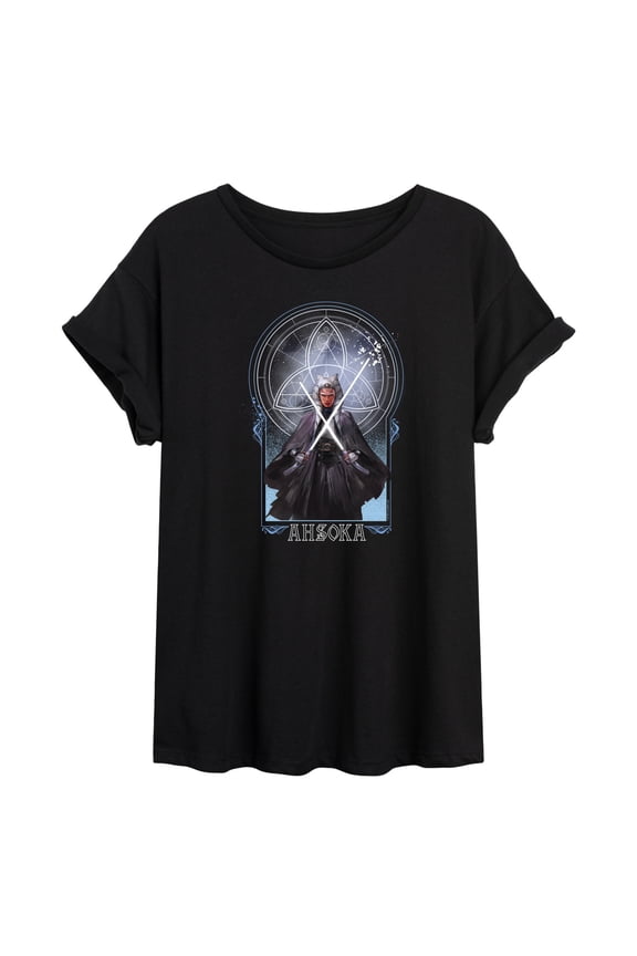 - Celestial Ahsoka - Juniors Oversized Graphic T-Shirt