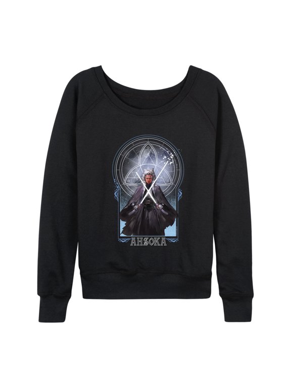- Celestial Ahsoka Women's Lightweight French Terry Wide Neck Long Sleeve Graphic Shirt