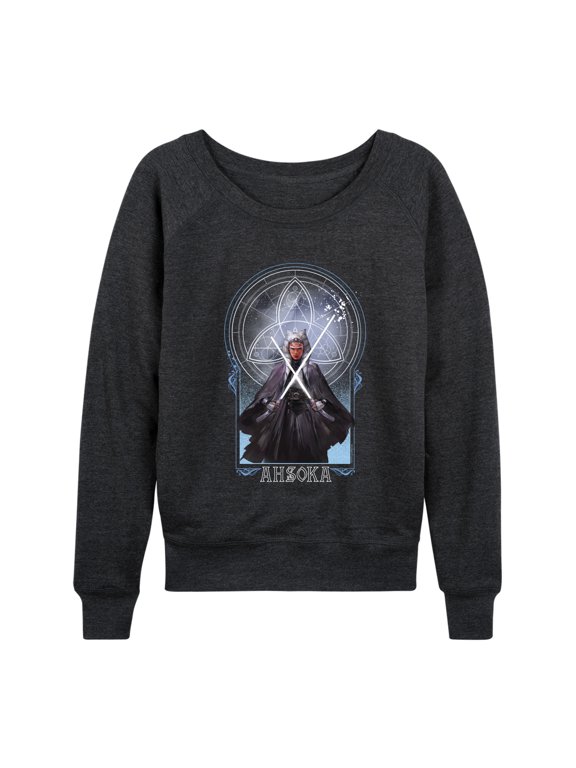 - Celestial Ahsoka Women's Lightweight French Terry Wide Neck Long Sleeve Graphic Shirt