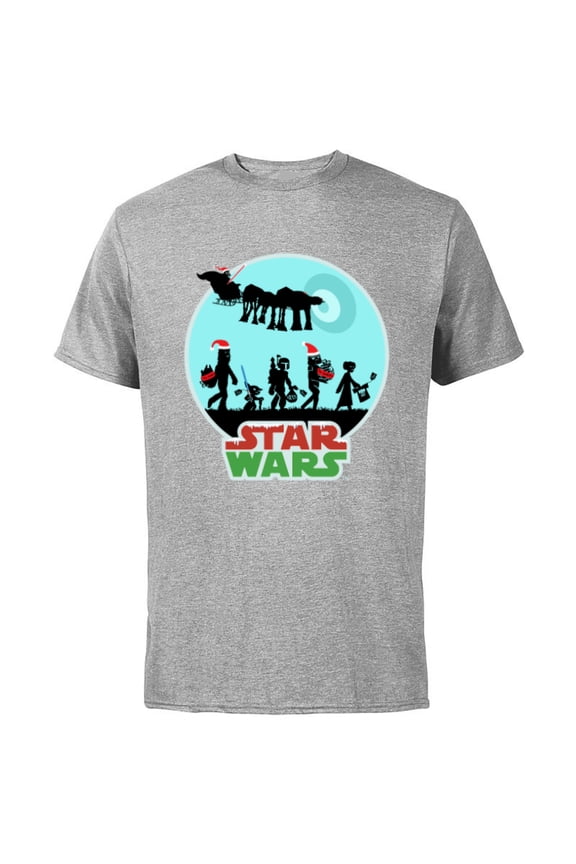 Characters Holiday Gifts Death Star - Short Sleeve Cotton T-Shirt for Adults -Customized-Athletic Heather