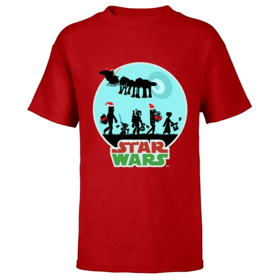 Star Wars Characters Holiday Gifts Death Star - Short Sleeve T-Shirt for Kids -Customized-Red