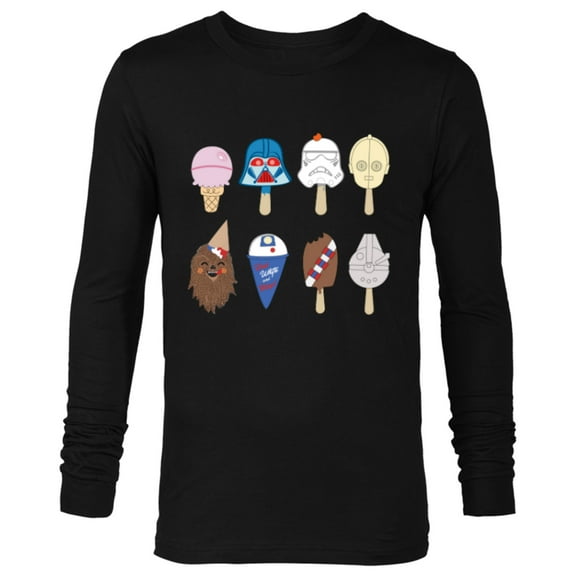 Star Wars Characters as Nostalgic Ice Cream - Long Sleeve T-Shirt for Men - Customized-Black